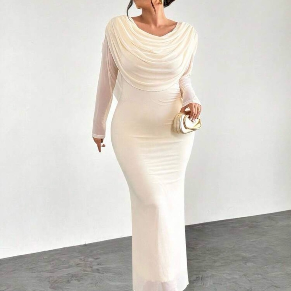 Elegant Cream Evening Gown